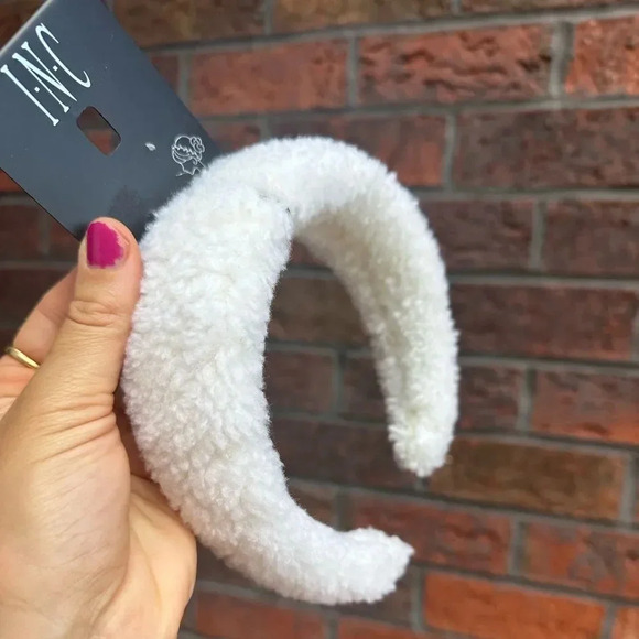 White Puffy Headband - Picture 7 of 8